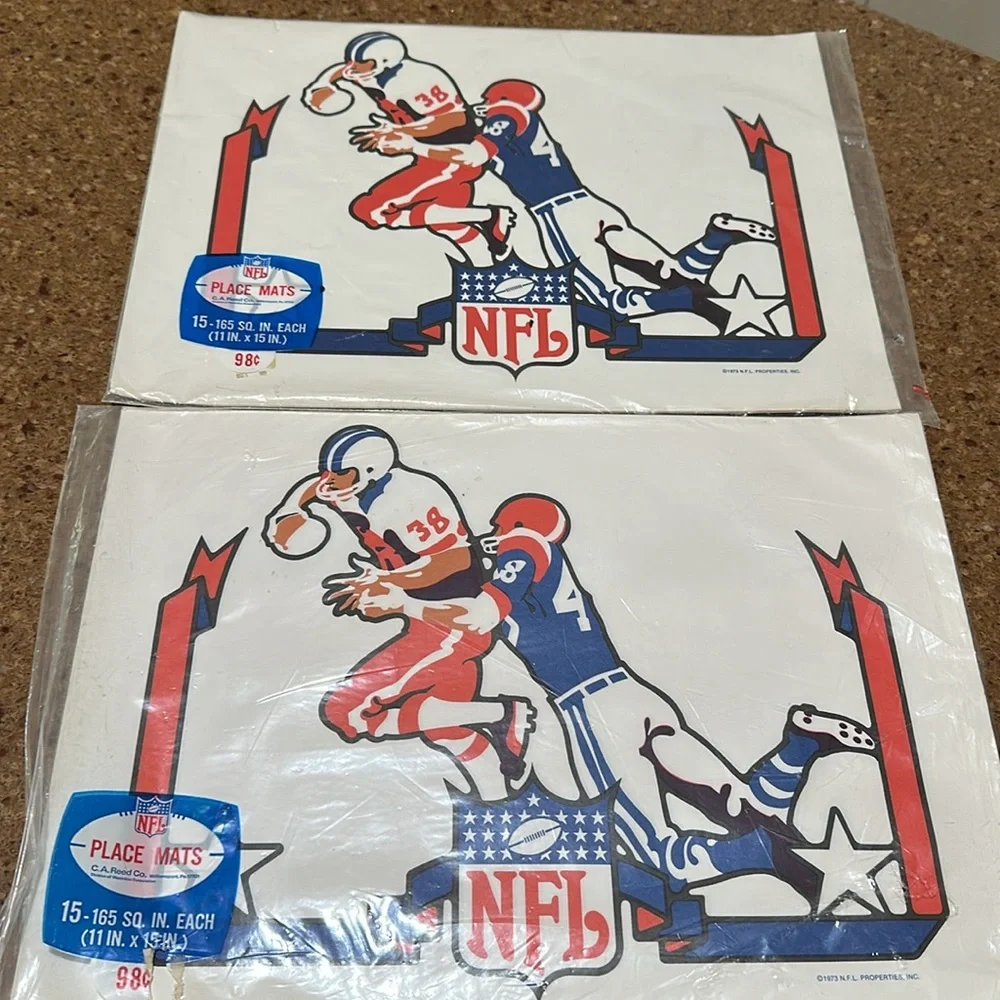 Vintage NFL Paper Placemats (sealed)